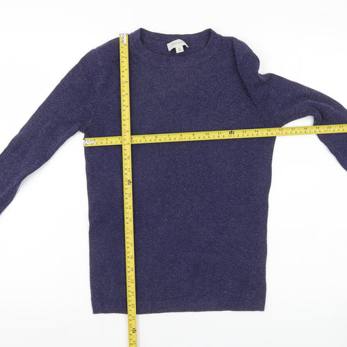 Forcast Womens Purple Crew Neck Knit Jumper Size 12 Long Sleeve