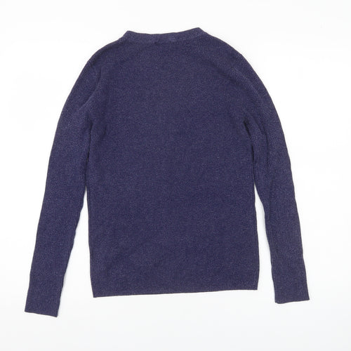 Forcast Womens Purple Crew Neck Knit Jumper Size 12 Long Sleeve