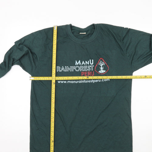 Machu Picchu Men's Green L Long Sleeve Graphic T-Shirt Casual