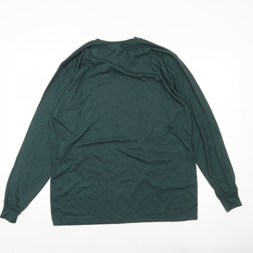 Machu Picchu Men's Green L Long Sleeve Graphic T-Shirt Casual