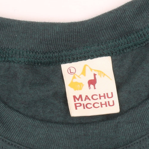 Machu Picchu Men's Green L Long Sleeve Graphic T-Shirt Casual