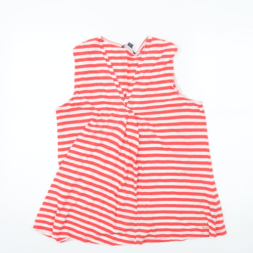 Tommy Hilfiger Women’s Red White Striped Sleeveless Tank Top L
