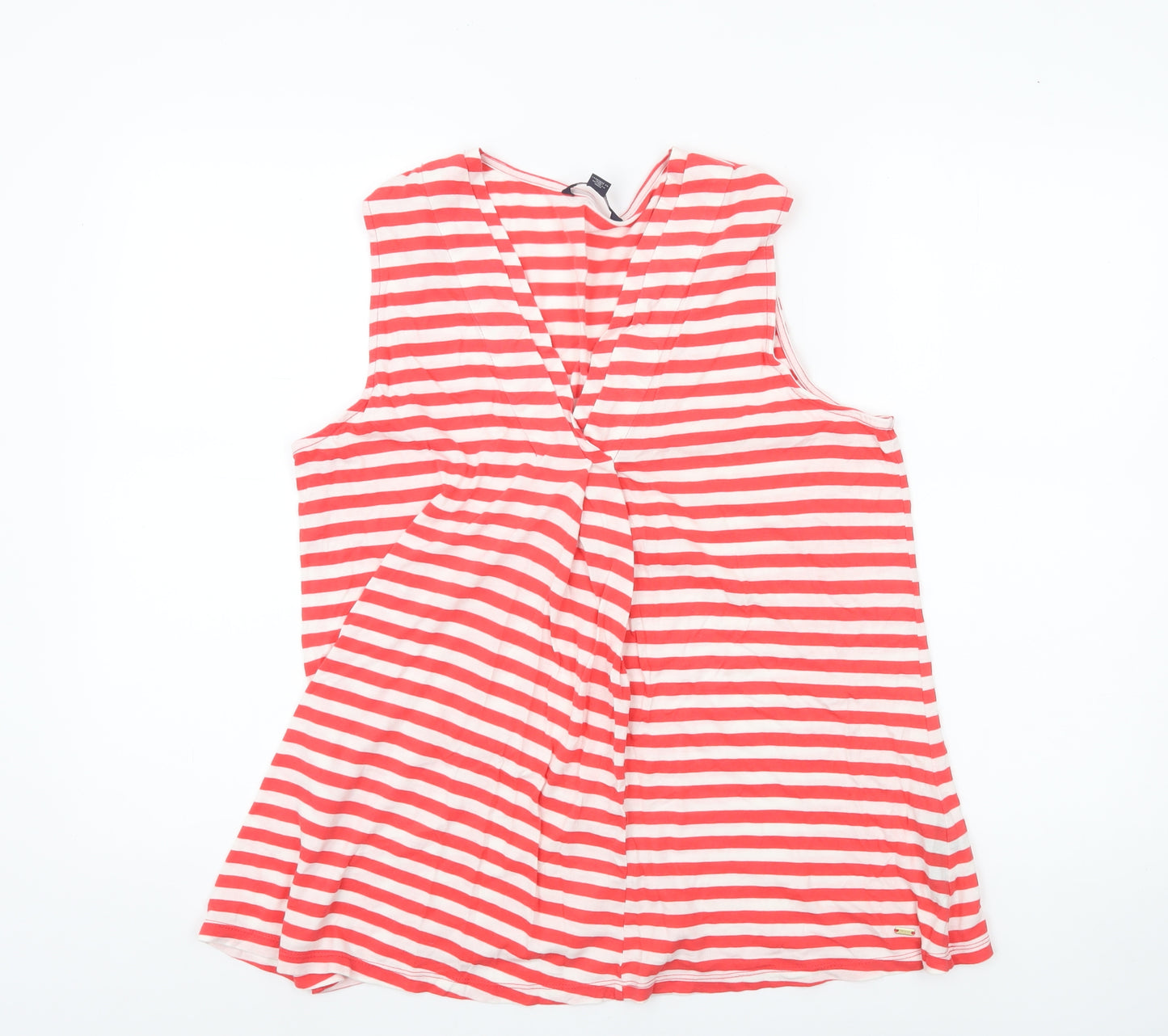 Tommy Hilfiger Women’s Red White Striped Sleeveless Tank Top L
