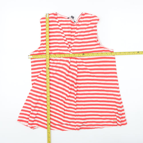 Tommy Hilfiger Women’s Red White Striped Sleeveless Tank Top L