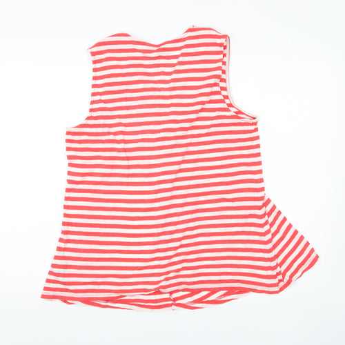 Tommy Hilfiger Women’s Red White Striped Sleeveless Tank Top L