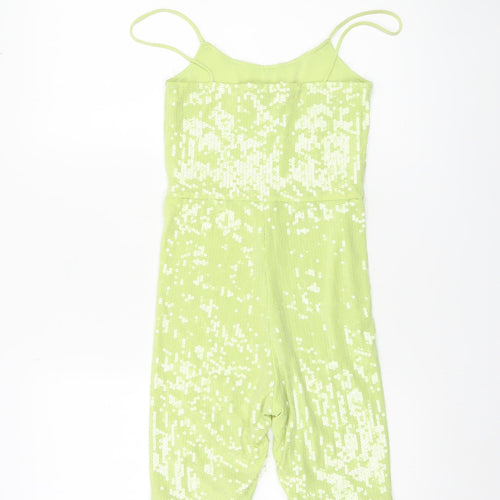 Motel Womens Green Sequin Playsuit XS Slim Fit Summer Party