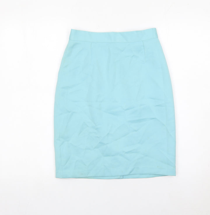 Affinity Womens Blue Size 10 Pencil Work Skirt Knee Length