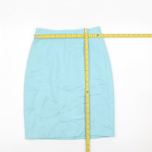Affinity Womens Blue Size 10 Pencil Work Skirt Knee Length