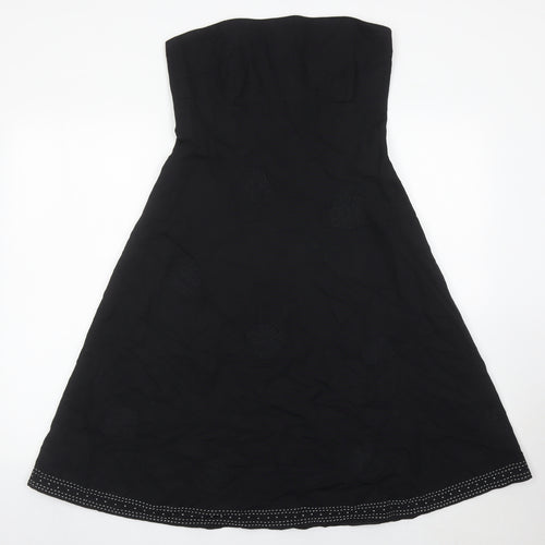 Jasper Conran Women’s Black Strapless A-Line Midi Dress Size 10