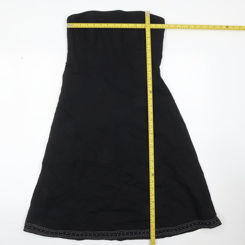 Jasper Conran Women’s Black Strapless A-Line Midi Dress Size 10
