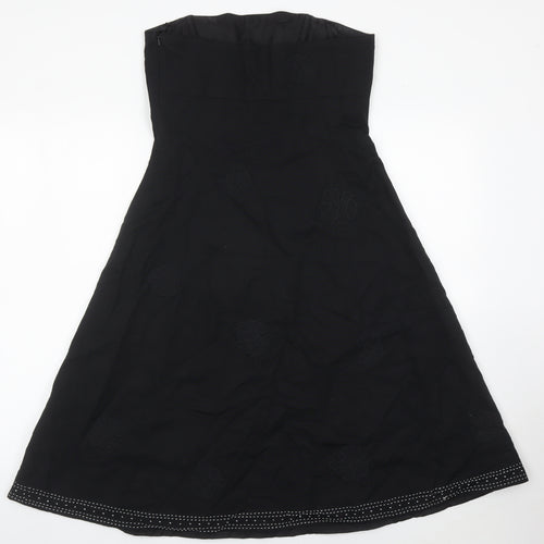 Jasper Conran Women’s Black Strapless A-Line Midi Dress Size 10