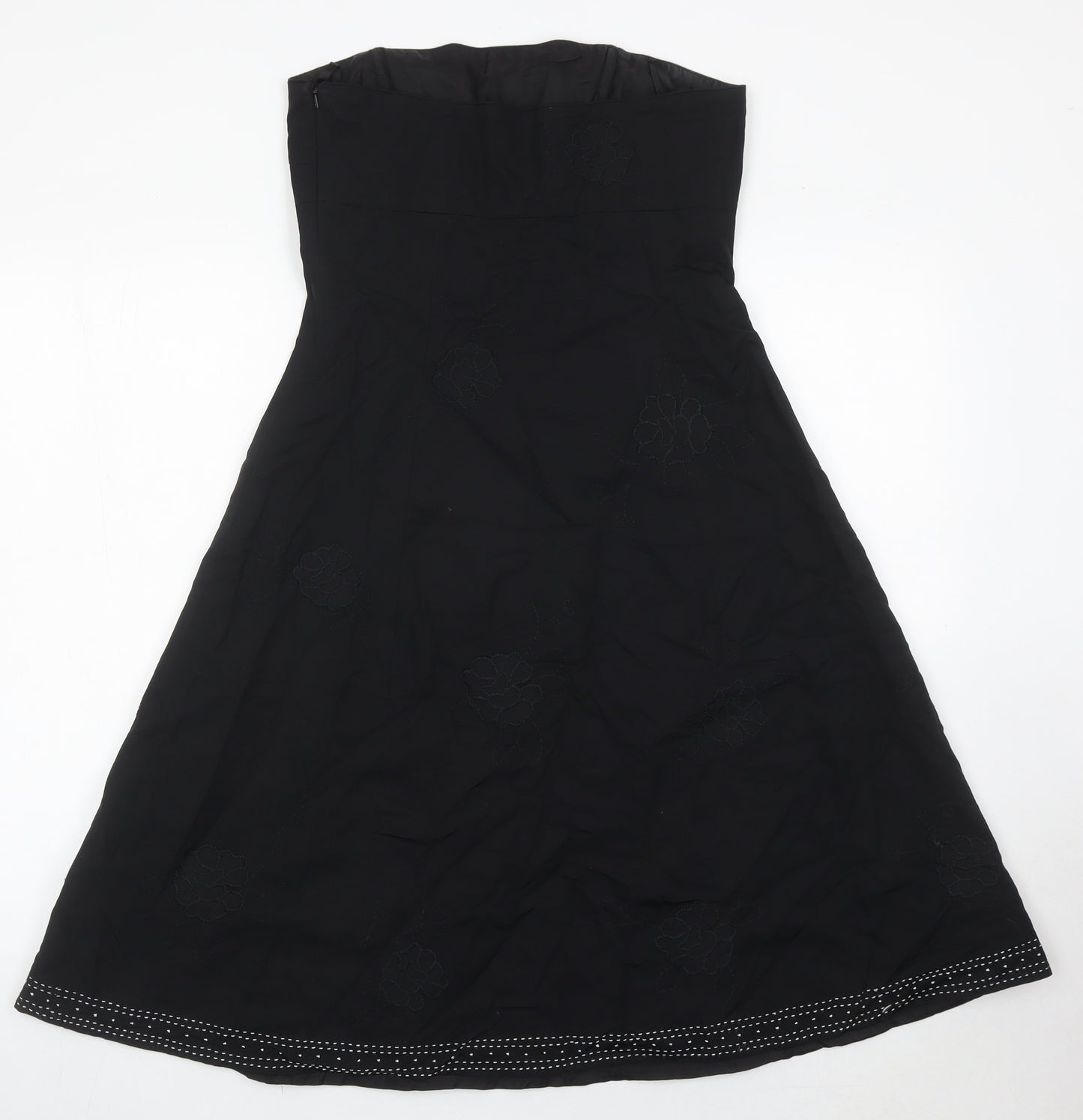 Jasper Conran Women’s Black Strapless A-Line Midi Dress Size 10