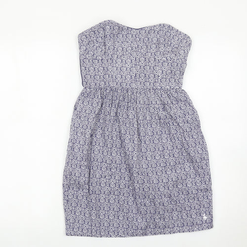 Jack Wills Women’s Blue Strapless Cotton Dress UK 8 Knee Length