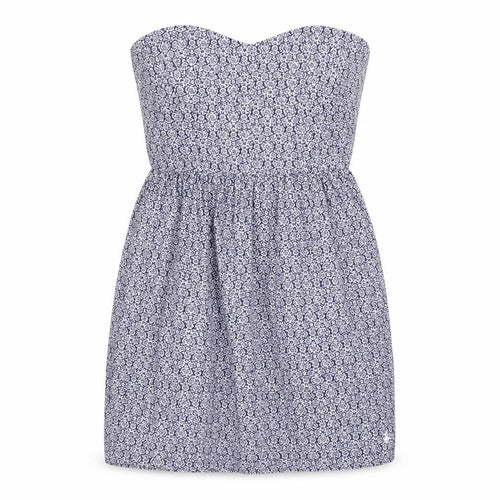 Jack Wills Women’s Blue Strapless Cotton Dress UK 8 Knee Length