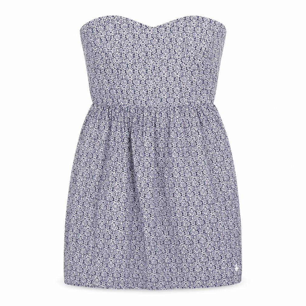 Jack Wills Women’s Blue Strapless Cotton Dress UK 8 Knee Length