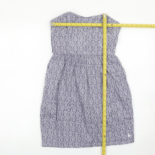 Jack Wills Women’s Blue Strapless Cotton Dress UK 8 Knee Length