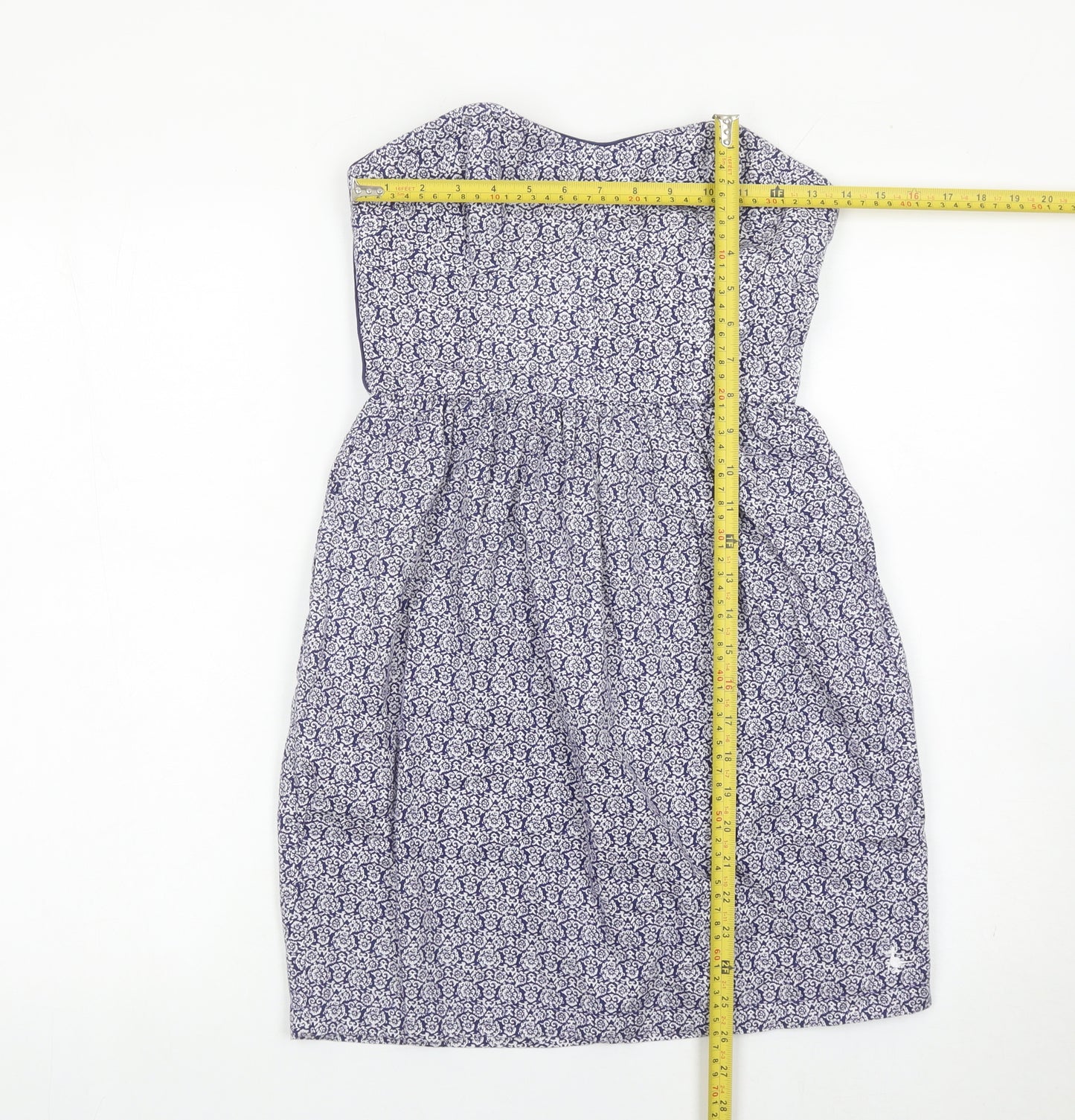 Jack Wills Women’s Blue Strapless Cotton Dress UK 8 Knee Length