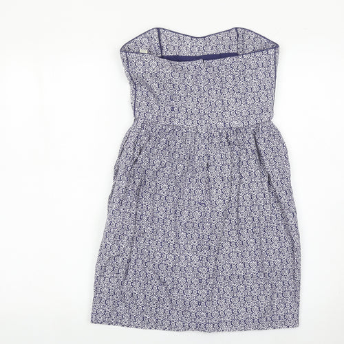 Jack Wills Women’s Blue Strapless Cotton Dress UK 8 Knee Length