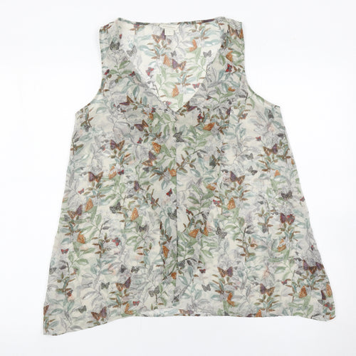 Monsoon Womens Multicoloured Butterfly Floral Chiffon Tank Top Size 10