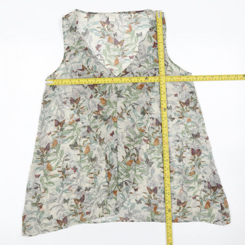 Monsoon Womens Multicoloured Butterfly Floral Chiffon Tank Top Size 10
