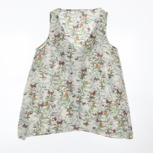 Monsoon Womens Multicoloured Butterfly Floral Chiffon Tank Top Size 10