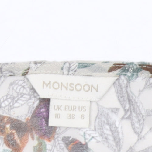Monsoon Womens Multicoloured Butterfly Floral Chiffon Tank Top Size 10