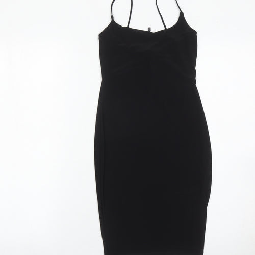 PrettyLittleThing Women’s Black Size 6 Midi Slip Dress