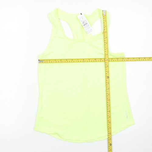 Decathlon Womens Yellow Racerback Tank Top S Athletic Fit