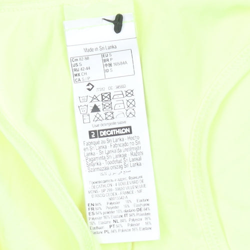 Decathlon Womens Yellow Racerback Tank Top S Athletic Fit