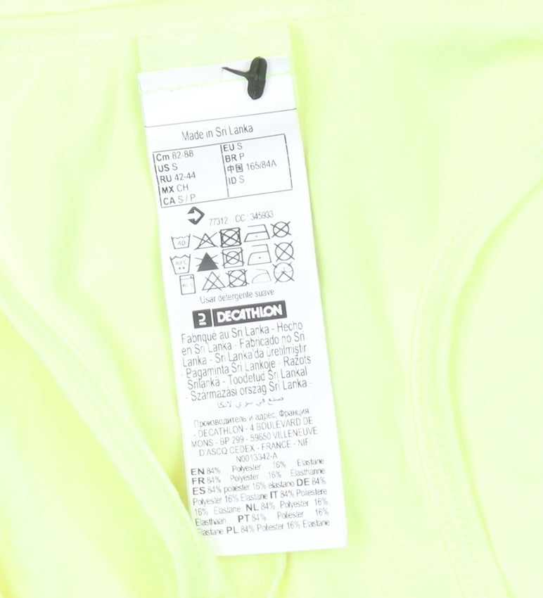 Decathlon Womens Yellow Racerback Tank Top S Athletic Fit