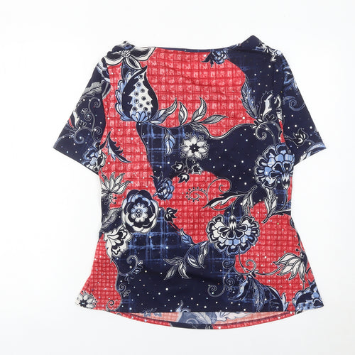 Saloos Womens Multicoloured Floral Tunic Blouse UK 14 Cowl Neck