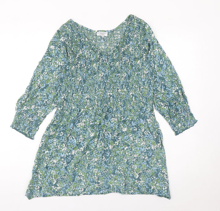 Cerulean Women’s Multicoloured Floral Tunic Blouse Size 10