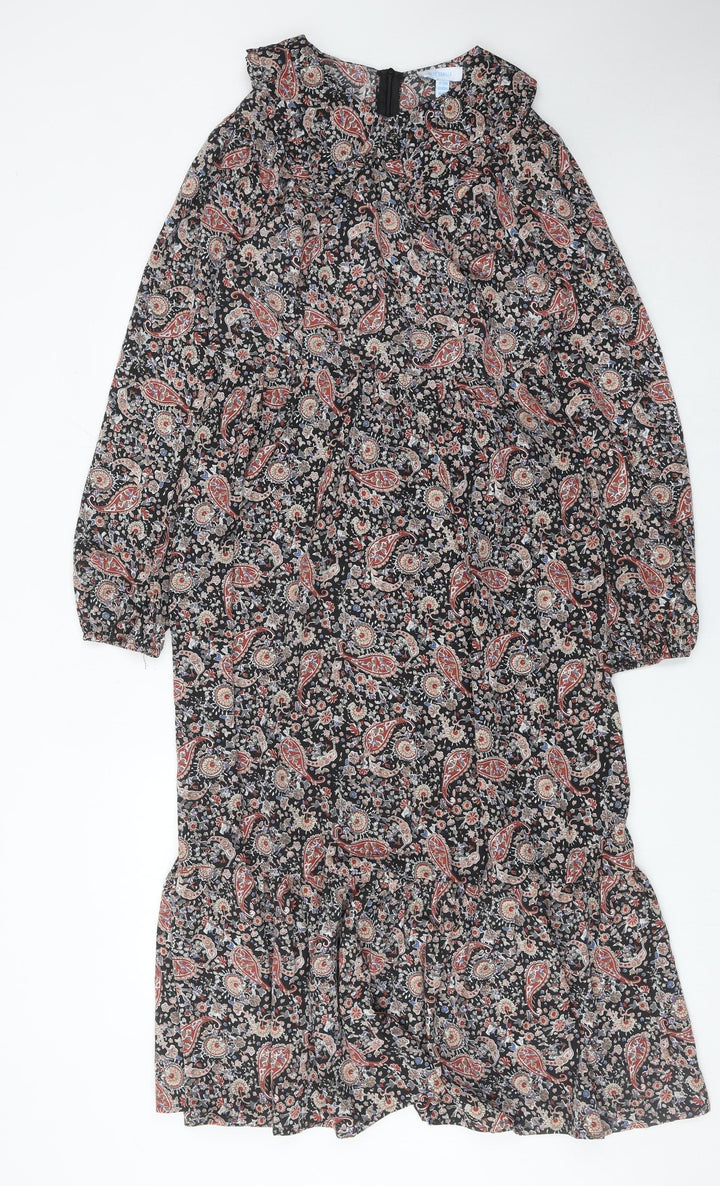 Blue Vanilla Women’s Multicoloured Paisley Midi Shift Dress UK 12