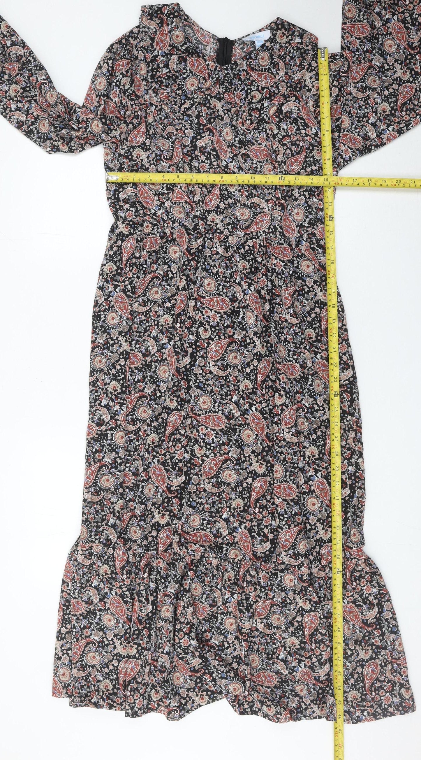 Blue Vanilla Women’s Multicoloured Paisley Midi Shift Dress UK 12