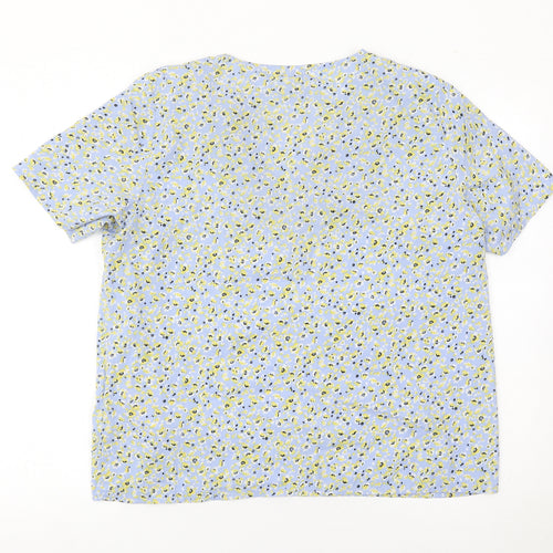 Pieces Womens Multicoloured Floral V-Neck Blouse XL Lightweight