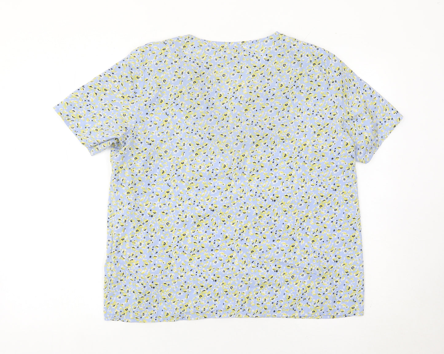 Pieces Womens Multicoloured Floral V-Neck Blouse XL Lightweight