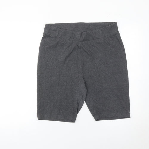 Capsule Women Grey Size 18 Slim Fit Jersey Biker Shorts Stretch Activewear