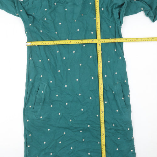 FatFace Women’s Green Polka Dot Cotton Shift Dress Size 10