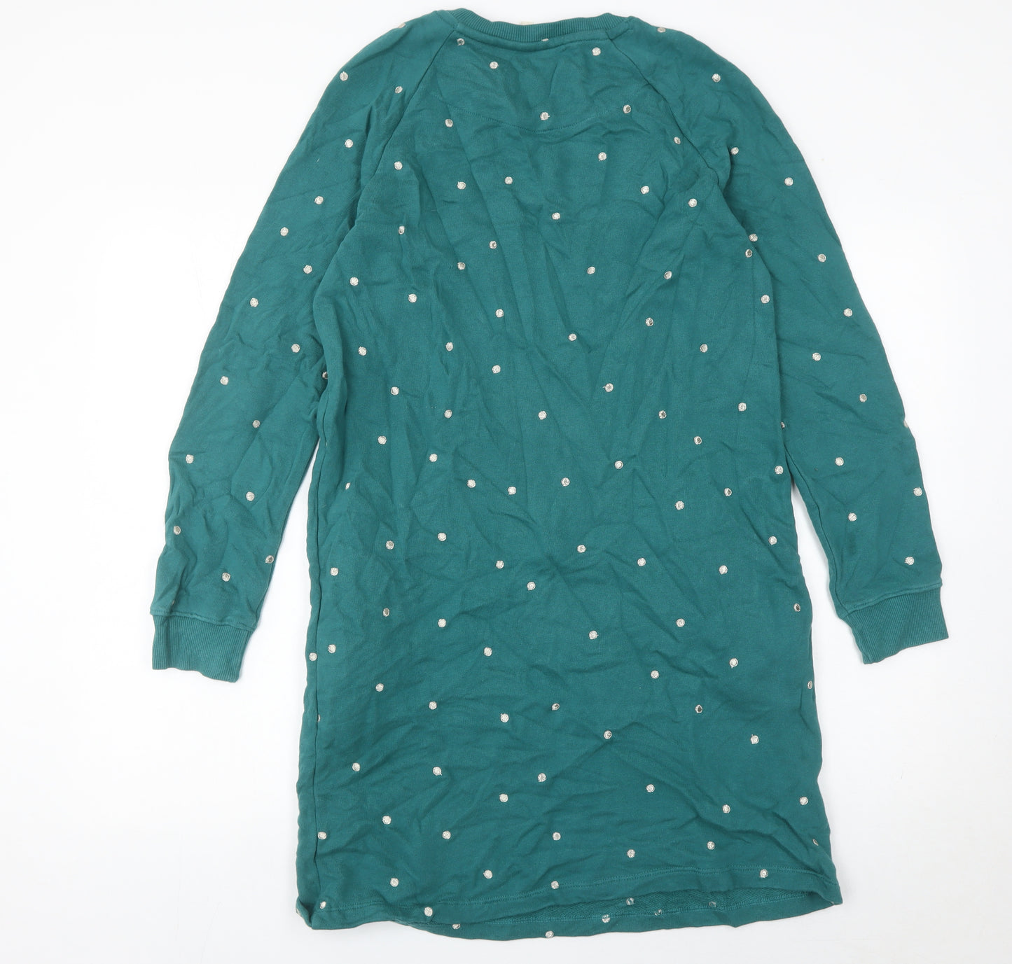 FatFace Women’s Green Polka Dot Cotton Shift Dress Size 10