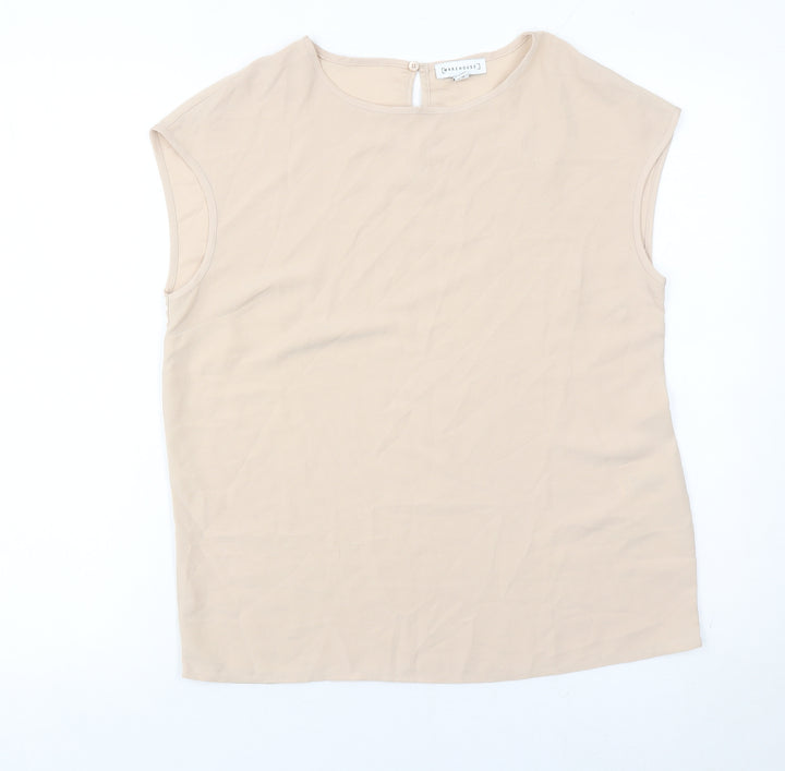 Warehouse Women’s Beige Blouse Size 8 Sleeveless Workwear Top