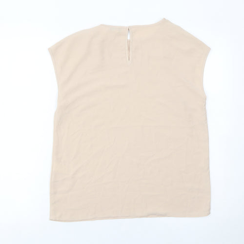 Warehouse Women’s Beige Blouse Size 8 Sleeveless Workwear Top