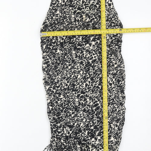 Motel Womens Black Animal Print Bodycon Mini Dress S