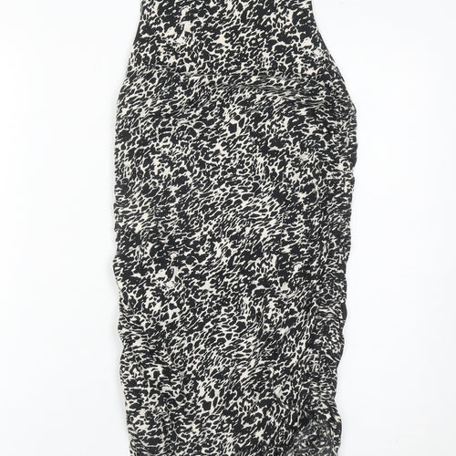 Motel Womens Black Animal Print Bodycon Mini Dress S