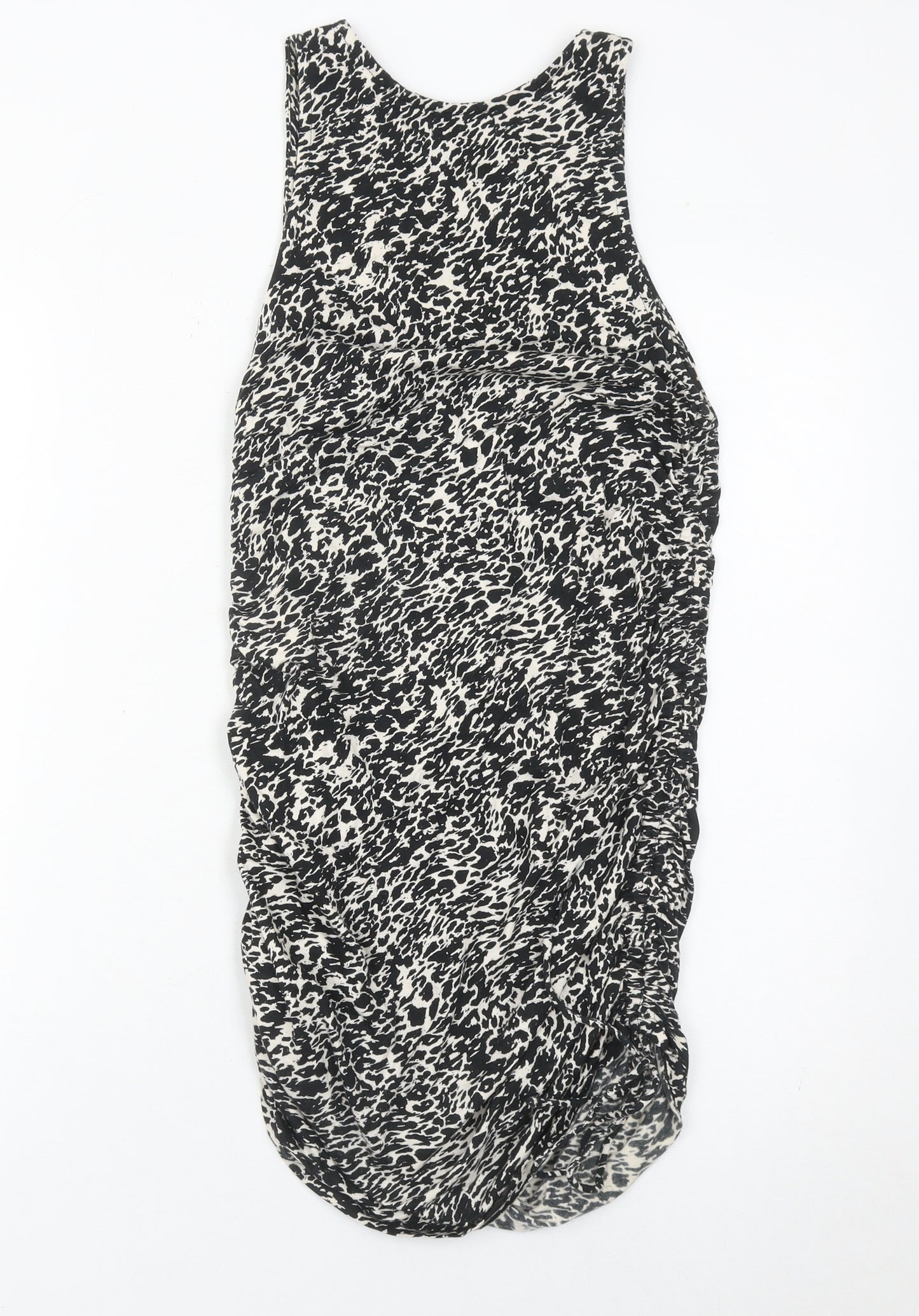 Motel Womens Black Animal Print Bodycon Mini Dress S