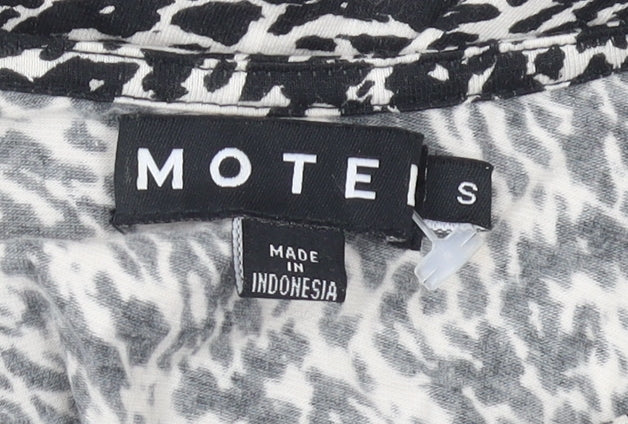 Motel Womens Black Animal Print Bodycon Mini Dress S