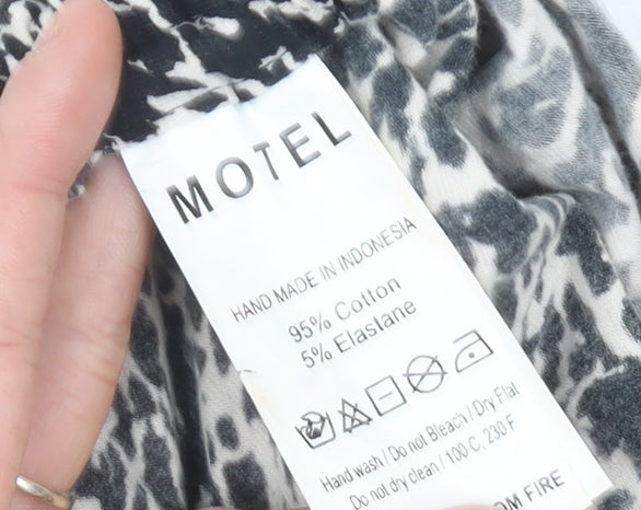 Motel Womens Black Animal Print Bodycon Mini Dress S