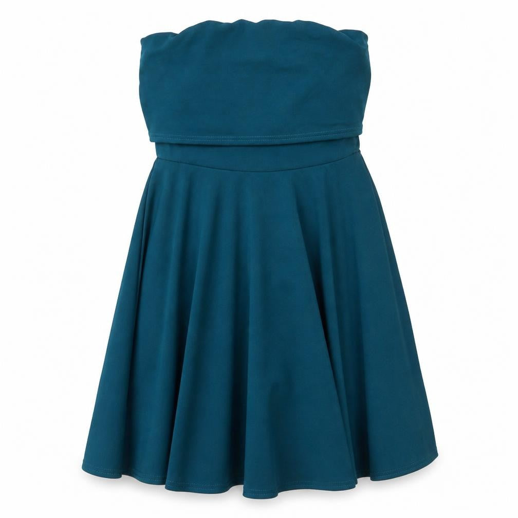 Boohoo Women’s Blue Strapless Skater Dress UK 10 Partywear