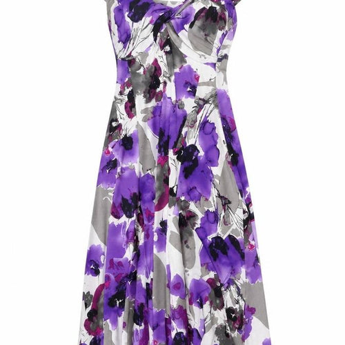 Monacco Women’s Purple Floral Fit & Flare Dress Size 10