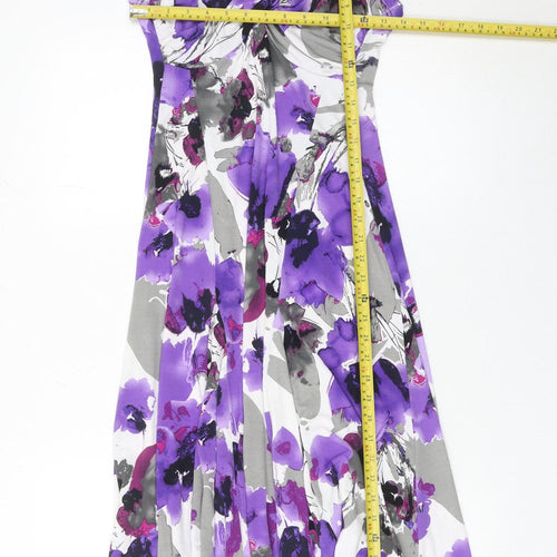 Monacco Women’s Purple Floral Fit & Flare Dress Size 10