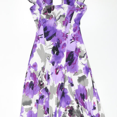 Monacco Women’s Purple Floral Fit & Flare Dress Size 10